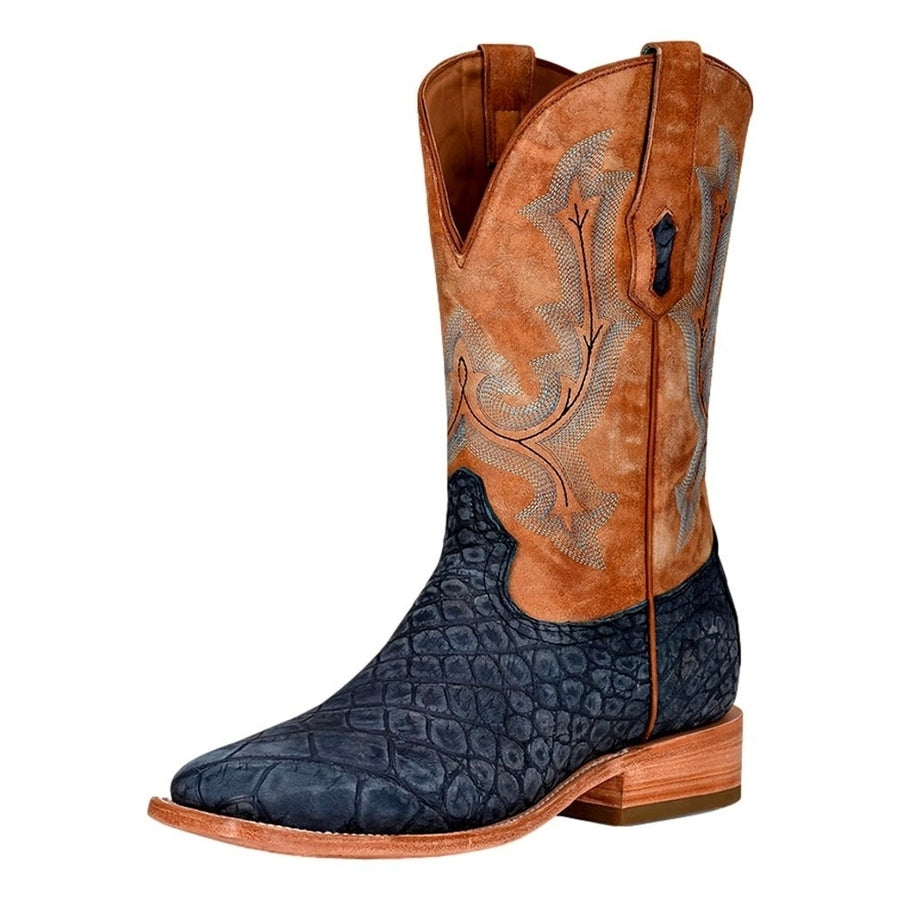 Corral Western Boots Mens 12" Alligator Embroidery Blue Sand A4220 Image 1