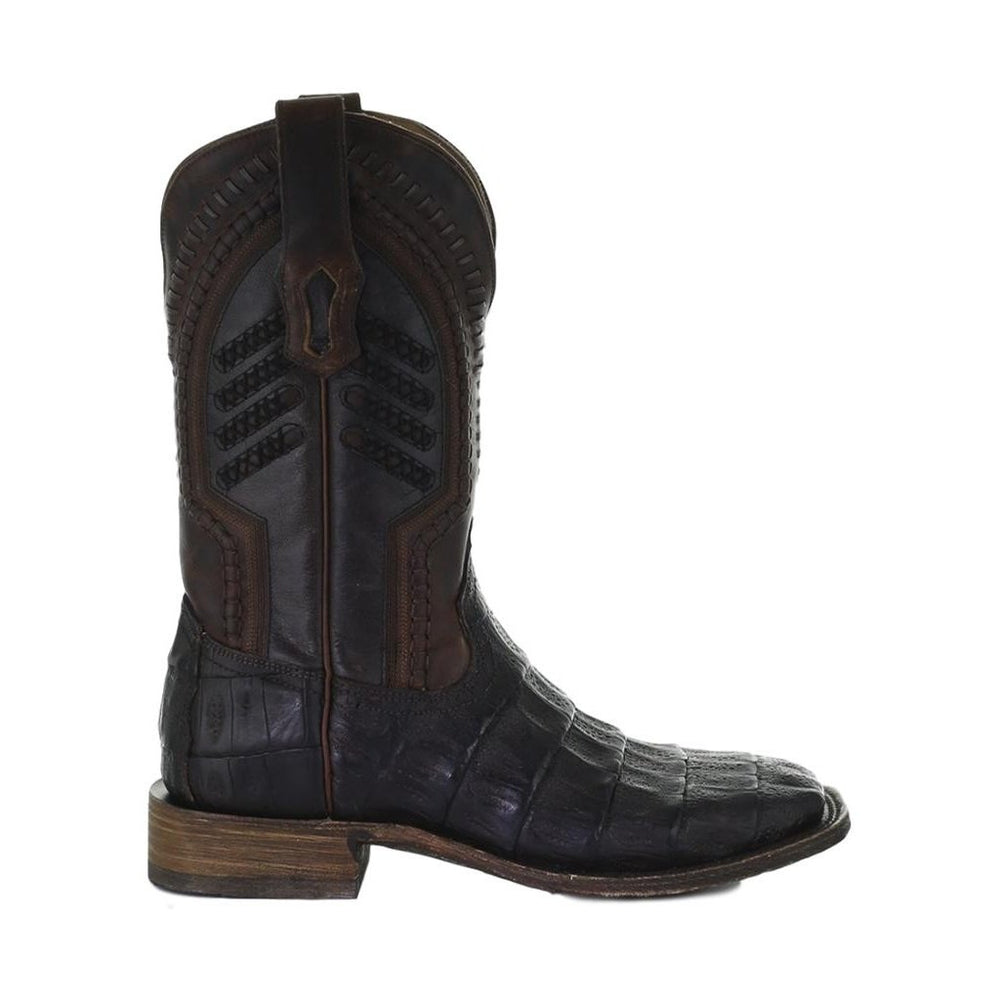 Corral Western Boots Mens Square Toe Caiman Tail Vamp Brown A3878 Image 2