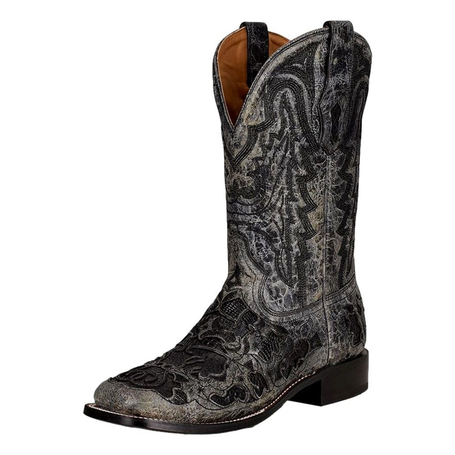 Corral Western Boots Mens Alligator Inlay Embroidery Black A4174 Image 1