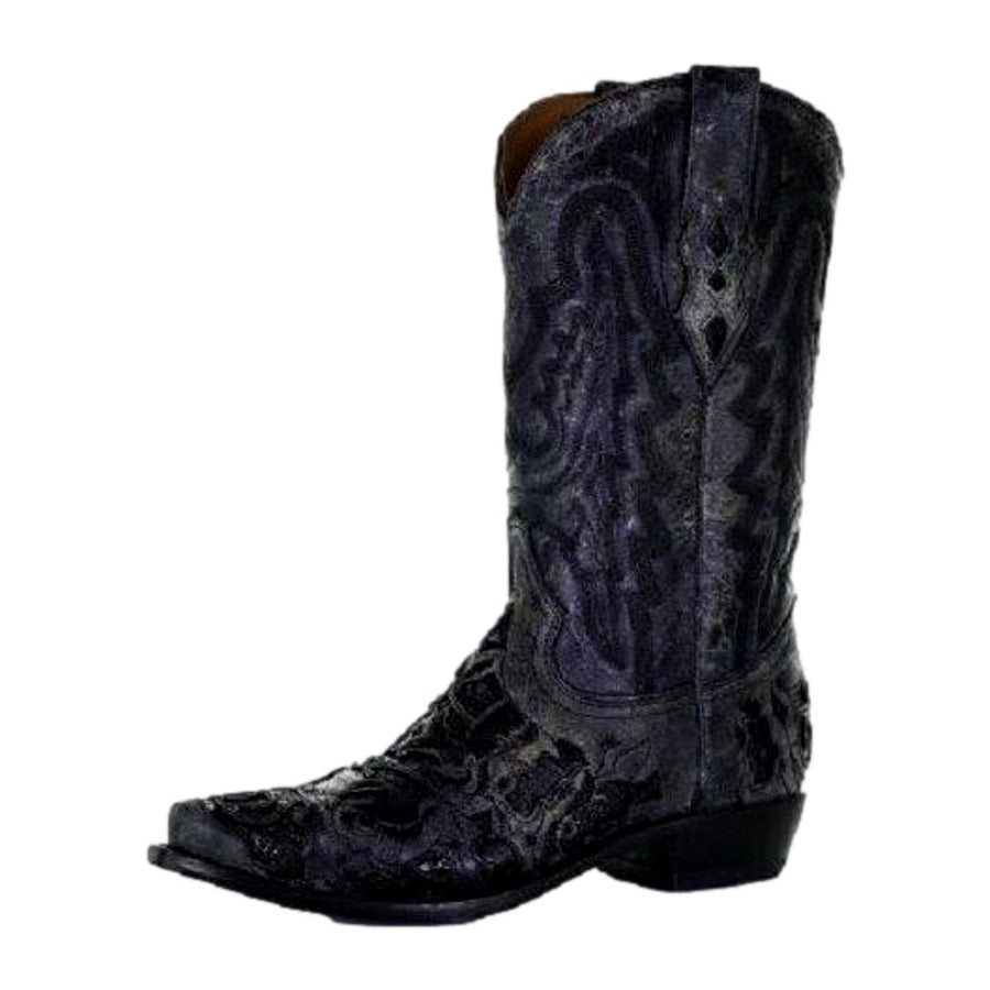 Corral Western Boots Mens Alligator Inlay Embroidery Black A4116 Image 1