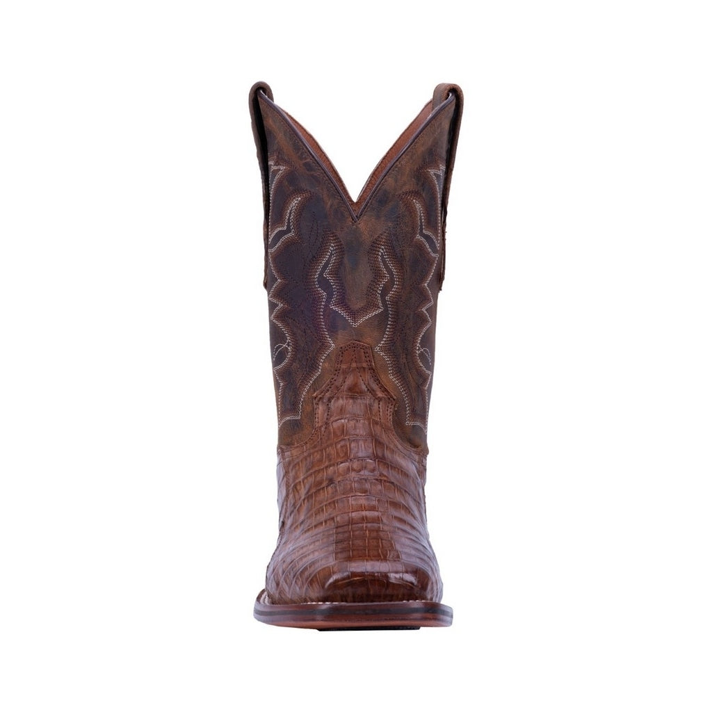 Dan Post Western Boots Mens Kingsly Caiman Square Toe 11" Brown DP4807 Image 3