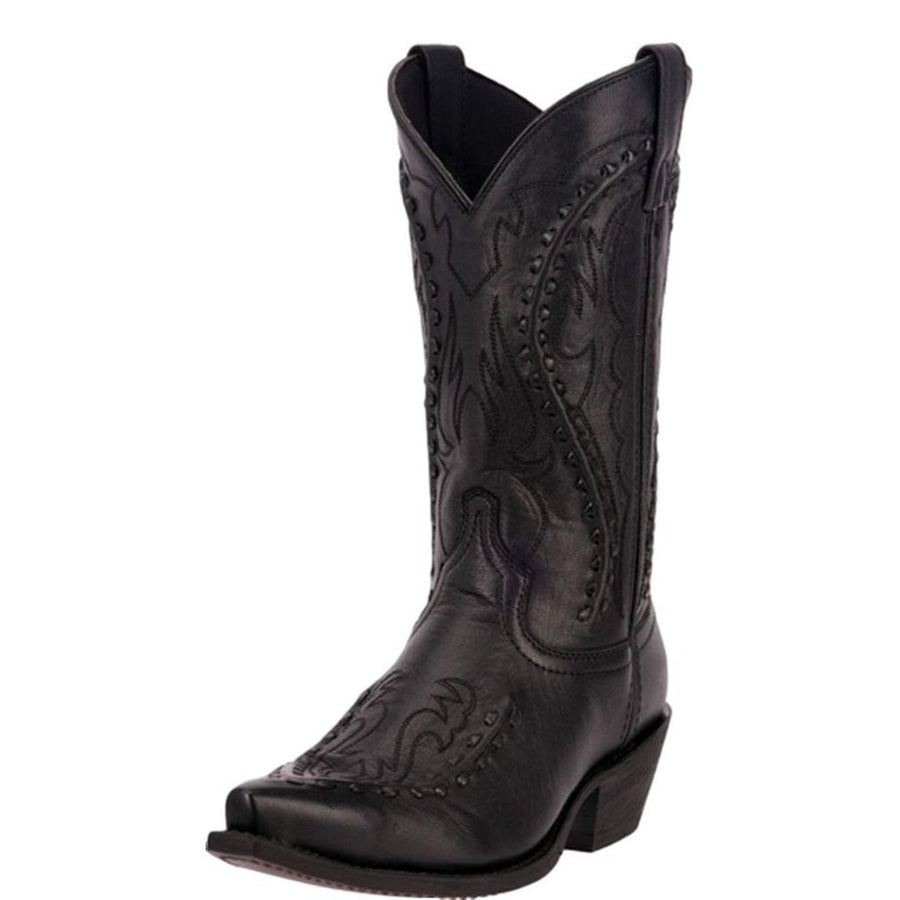 Laredo Western Boots Mens Laramie 12" Bucklace Snip Black Goat 68430 Image 1