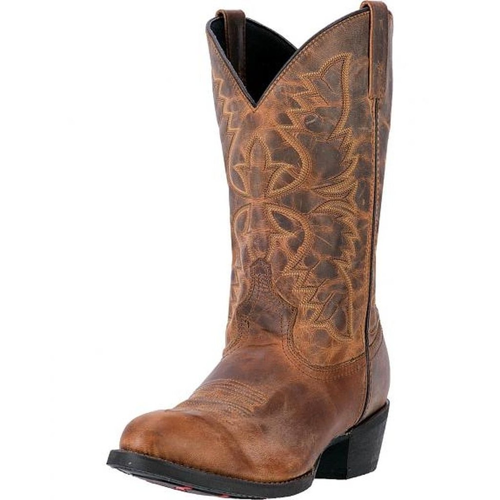 Laredo Western Boots Mens Birchwood 12" Leather Tan Distressed 68452 Image 1