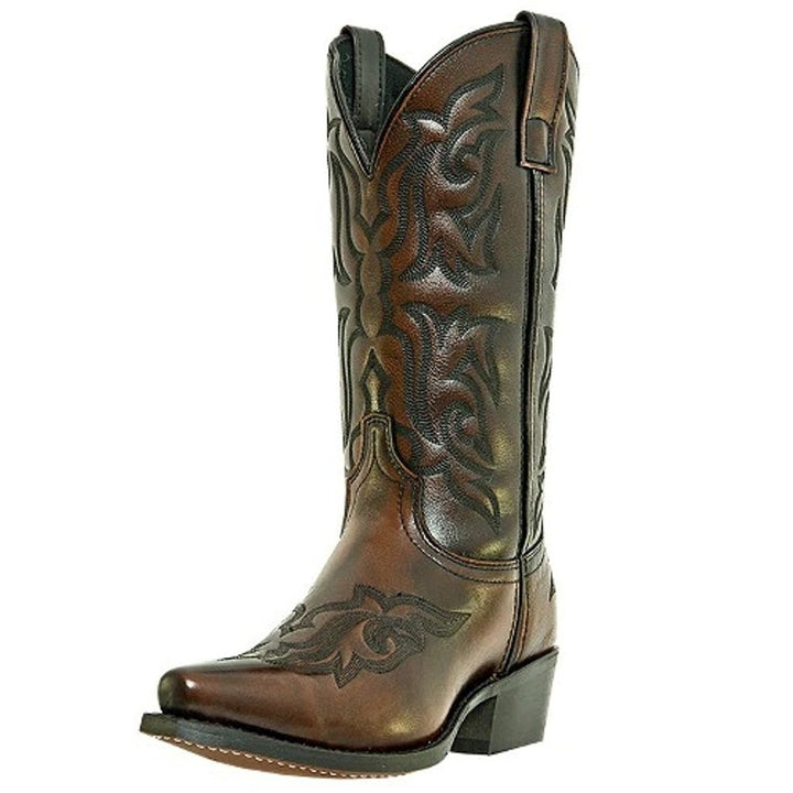 Laredo Western Boots Mens Hawk Cowboy Snip Toe Burnished Gold 6862 Image 1