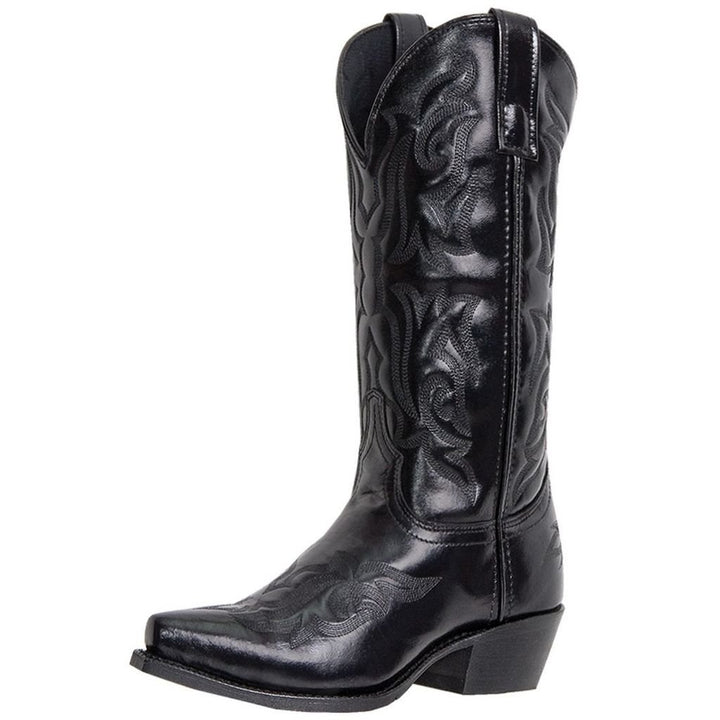 Laredo Western Boots Mens Hawk Cowboy Stitched Snip Toe Black 6860 Image 1