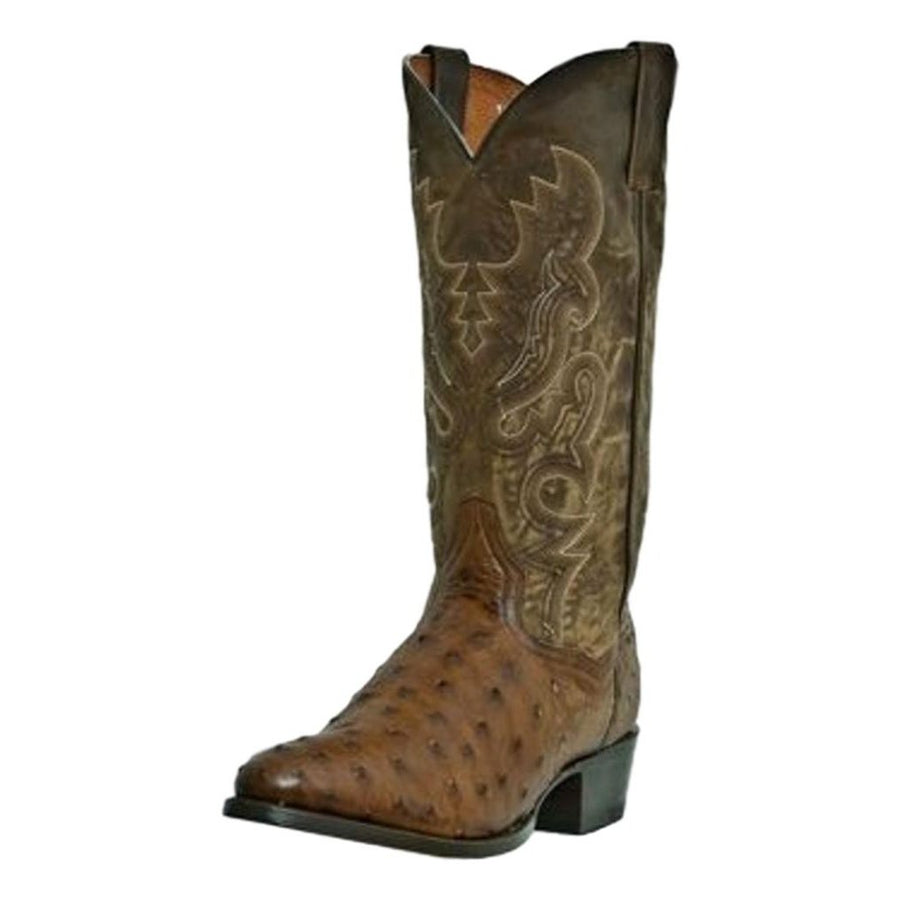 Dan Post Western Boots Mens Tempe Full Quill Ostrich Brown DP2323 Image 1