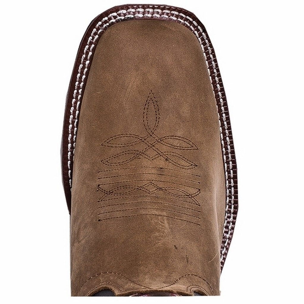 Laredo Western Boots Men Lodi Stockman Square Toe Taupe Chocolate 7898 Image 2