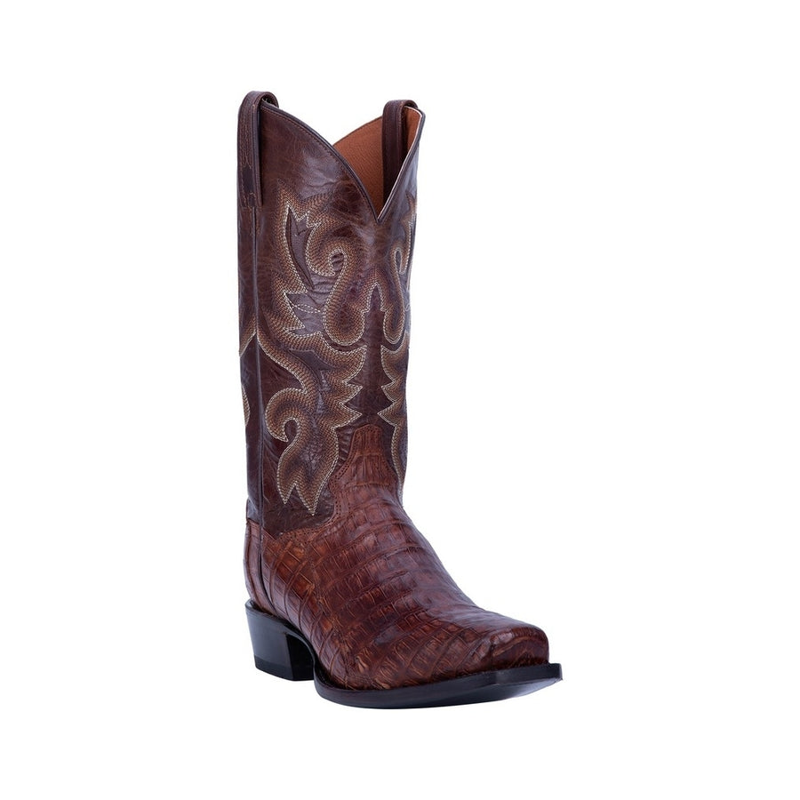 Dan Post Western Boots Mens Bayou Caiman Tail 13" Brown DP3074 Image 1