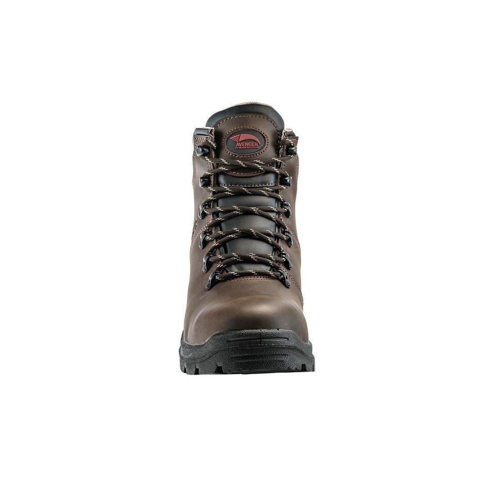 Avenger Work Boot Men Dual PU Sole Steel Safety Toe Brown A8225 Image 2