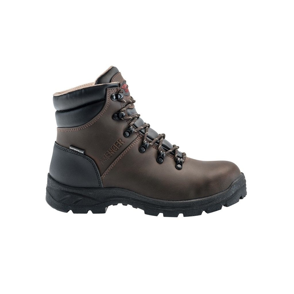 Avenger Work Boot Men Dual PU Sole Steel Safety Toe Brown A8225 Image 3