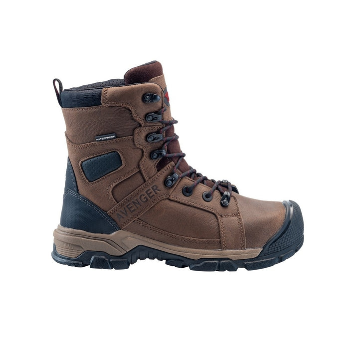 Avenger Work Boots Men Waterproof Rugged Safety Toe Brown A7333 Image 3