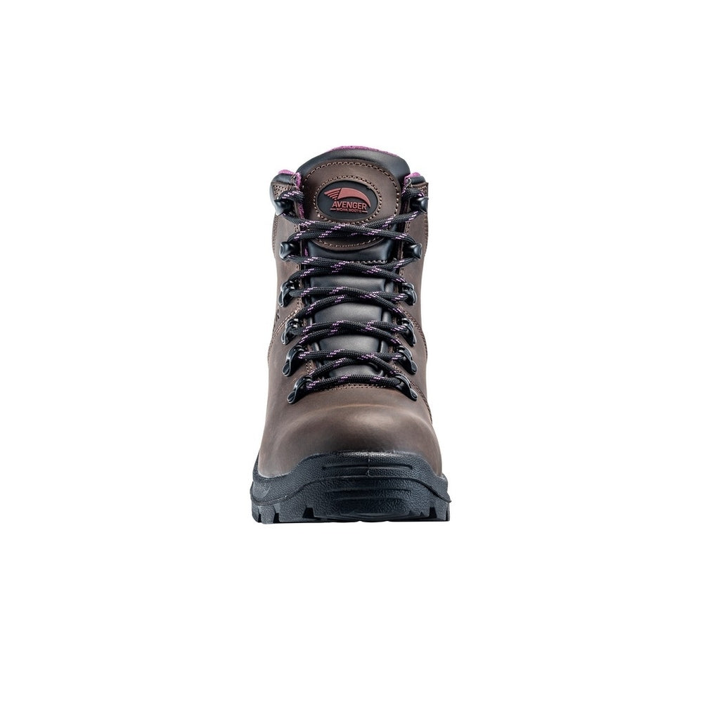 Avenger Work Boots Womens Slip Resistant Waterproof Brown A8125 Image 2