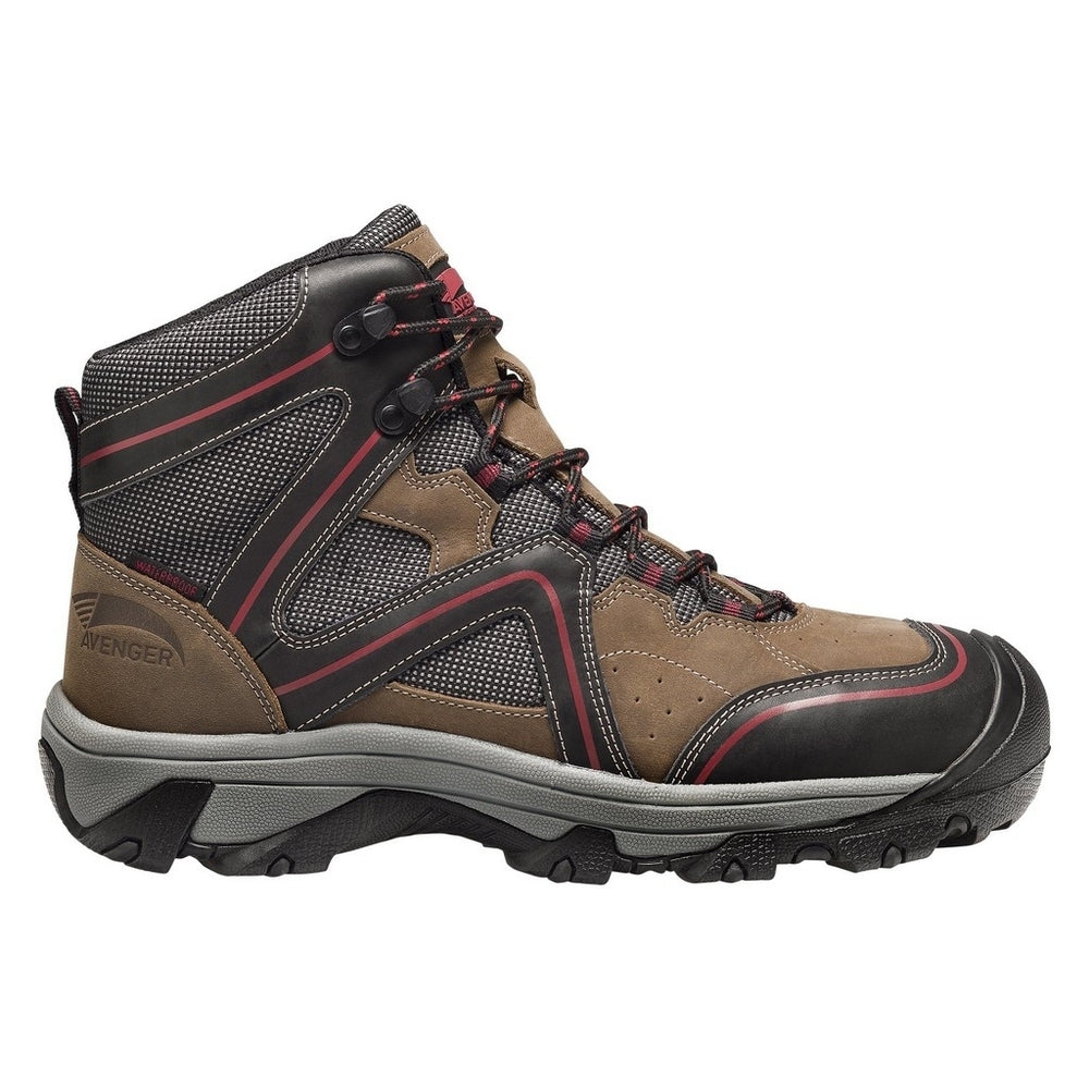 Avenger Work Boots Mens Crosscut Slip Resistant Steel Toe Brown 7711 Image 2