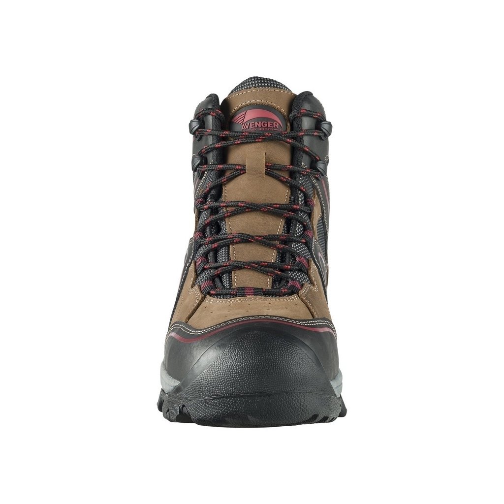 Avenger Work Boots Mens Crosscut Slip Resistant Steel Toe Brown 7711 Image 3