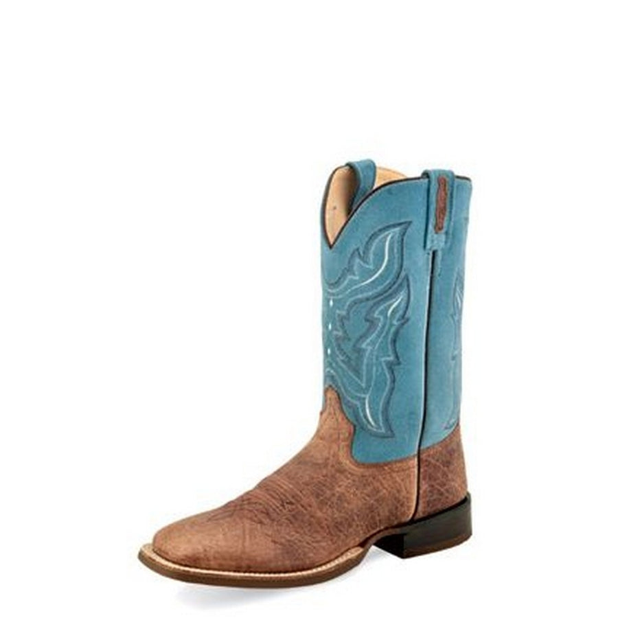 Old West Western Boots Mens Leather Rubber Sole Sky Blue BSM1894 Image 1