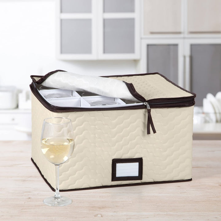 China Stemware Storage Containers Microfiber Padded Durable Zippered Protection Image 8