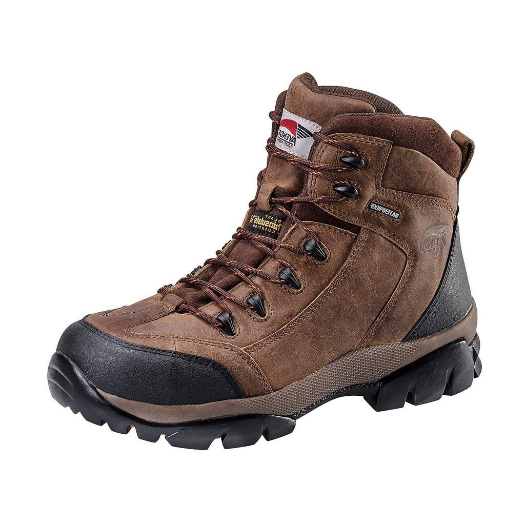 Avenger Work Boots Mens Waterproof Composite Toe Lace Up Brown 7264 Image 1