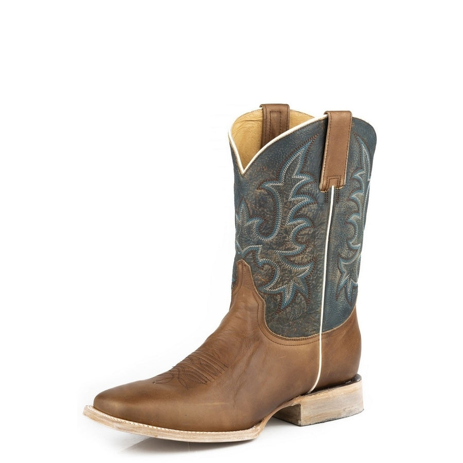 Stetson Western Boots Mens Obadiah Wide Square Toe 12-020-8812-4060 BR Image 1