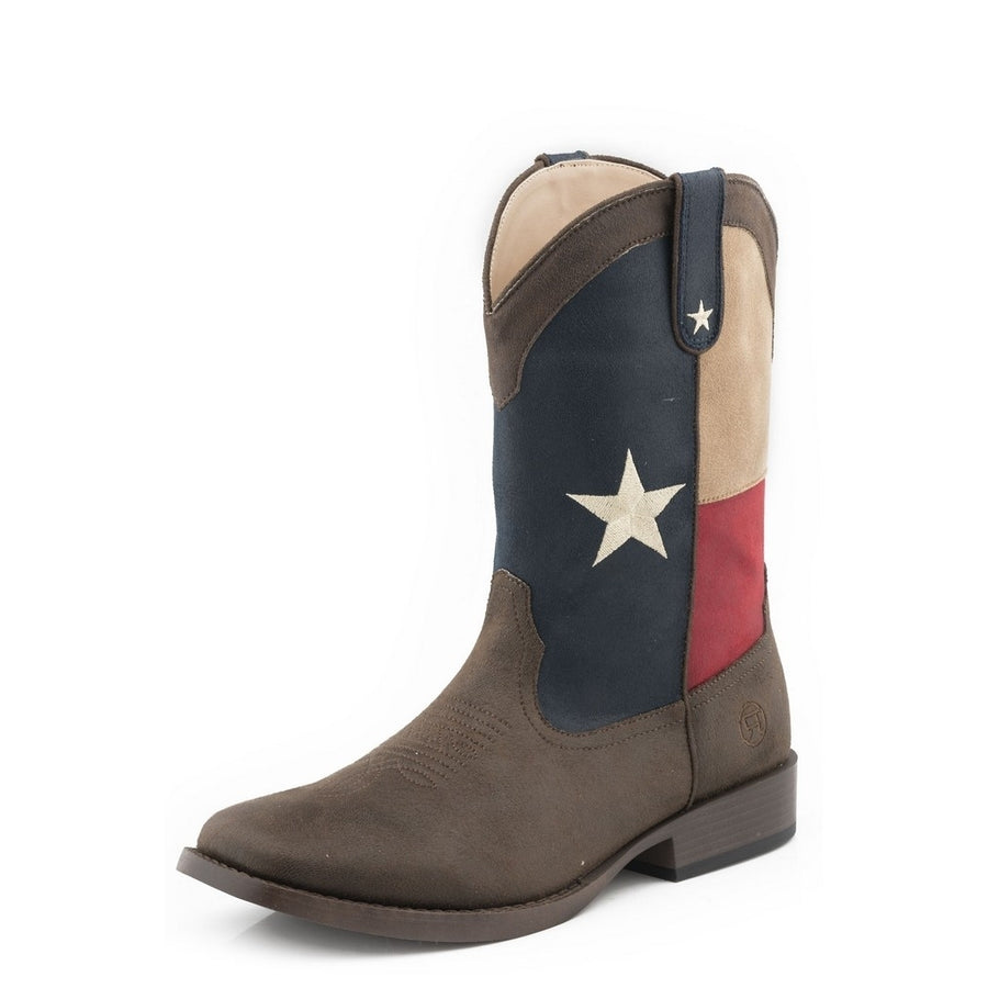 Roper Western Boots Mens Lone Star Flag Brown 09-020-1902-3015 BR Image 1