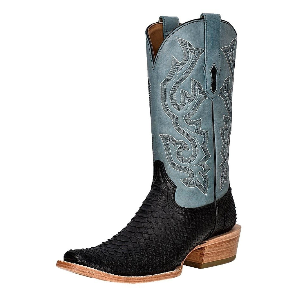 Corral Western Boots Mens Python Embroidery Square Toe Black A4288 Image 1