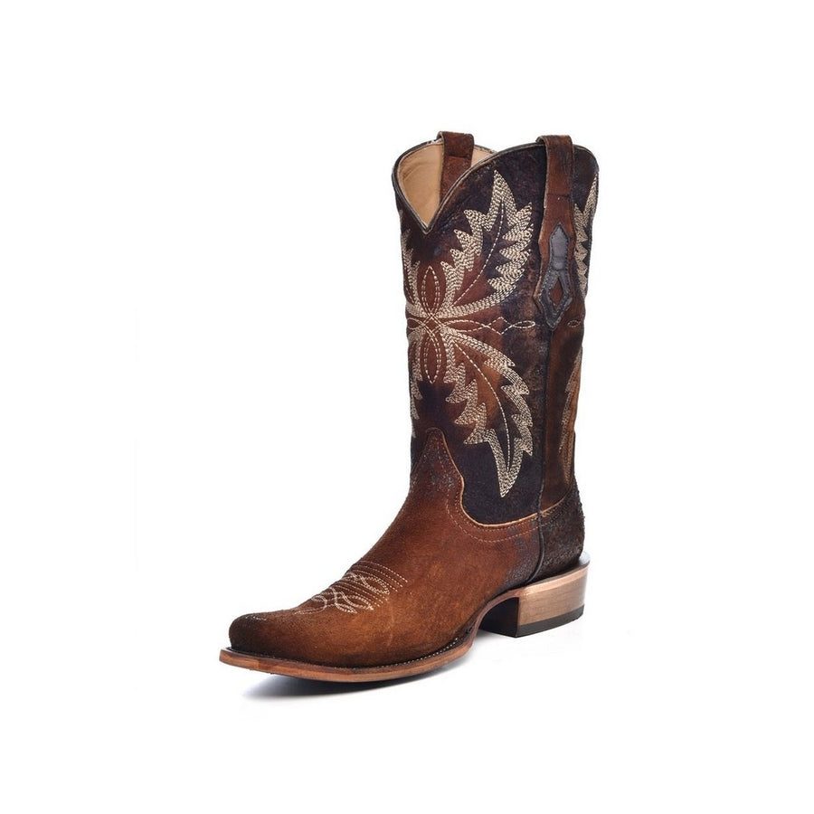 Corral Western Boots Mens Embroidery Narrow Square Toe Chocolate C4023 Image 1