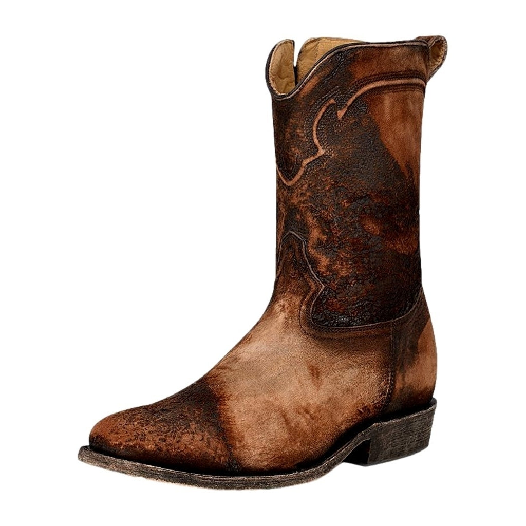 Corral Western Boots Mens Lamb Embroidery Zip Leather Chocolate C3886 Image 1