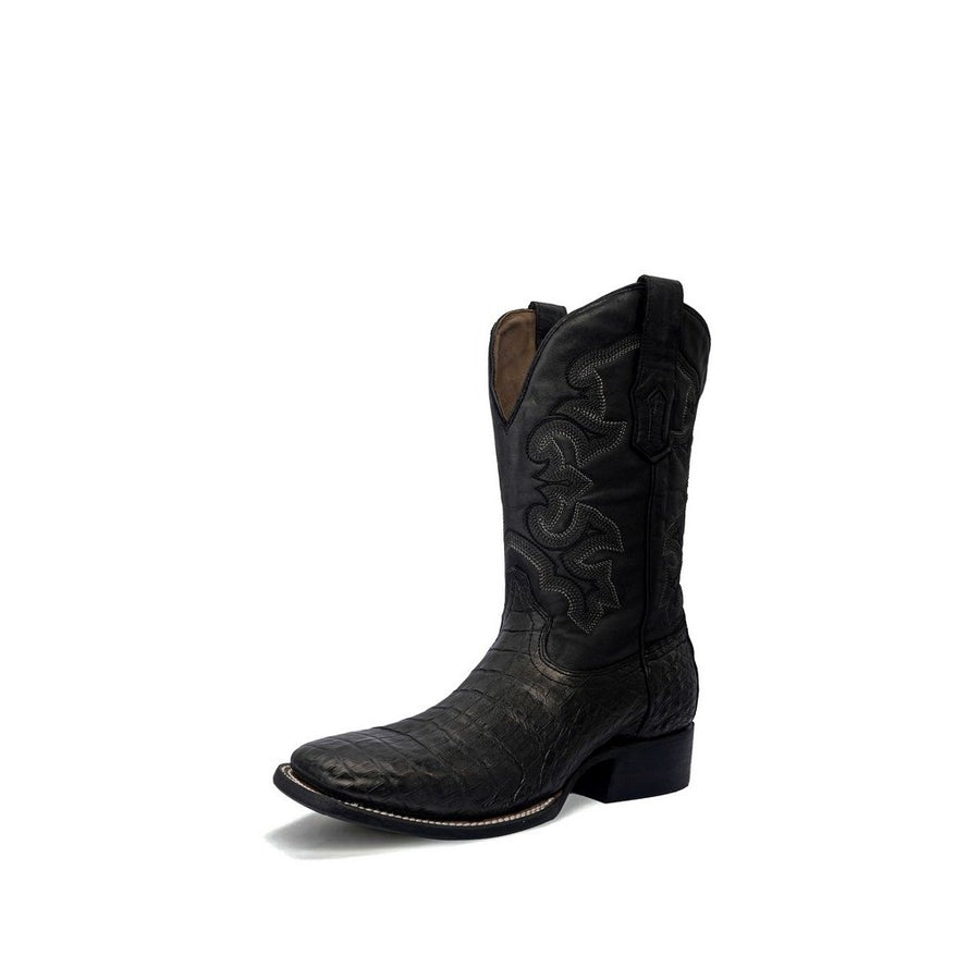 Corral Western Boots Mens Caiman Embroidery Wide Square Black A4496 Image 1