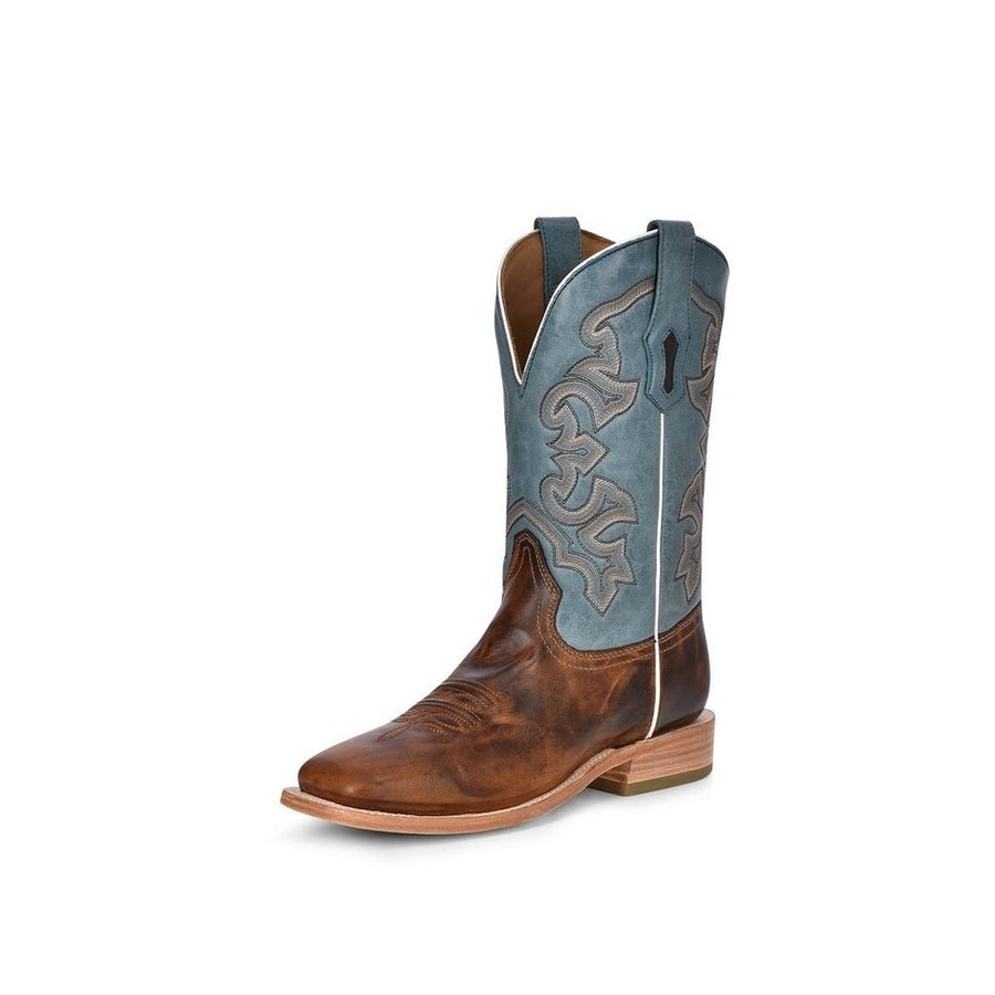 Corral Western Boots Mens 12" Leather Embroidery Honey Blue A4262 Image 1