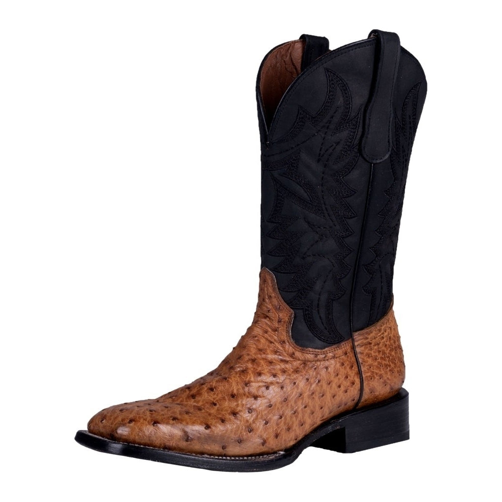 Circle G Western Boots Mens Ostrich Embroidery Tan Black L6051 Image 1