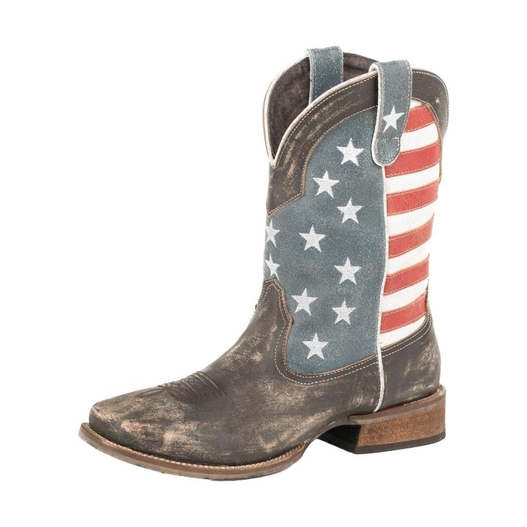 Roper Western Boots Mens American Flag Brown 09-020-0903-2044 BR Image 1