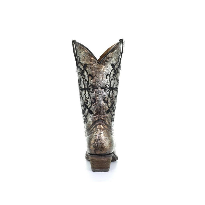 Corral Western Boots Girls Cowboy 10" Shaft Pull On Bronze A3154 Image 4