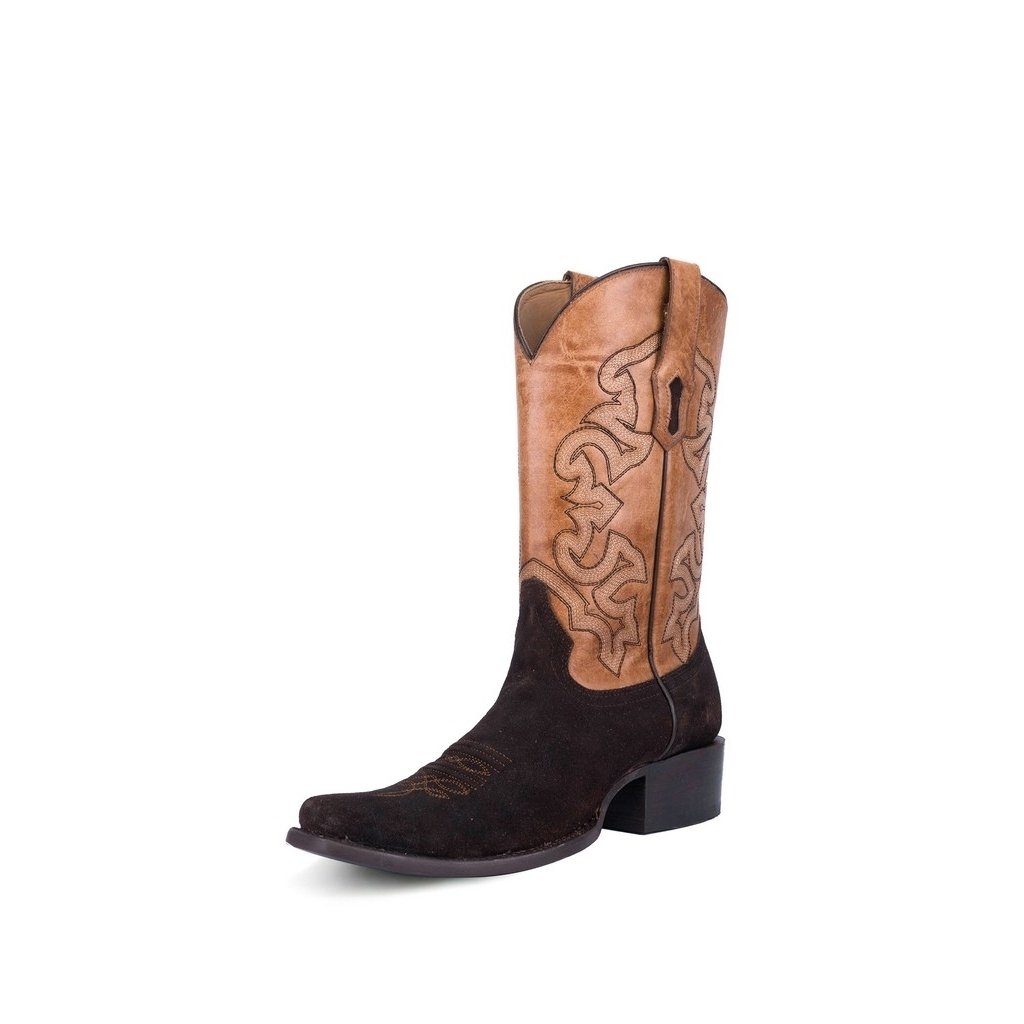 Corral Western Boots Mens Embroidery Square Toe Brown Sand A4488 Image 1