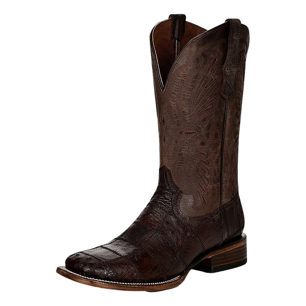 Circle G Western Boots Mens Ostrich Patchwork Chocolate L5948 Image 1