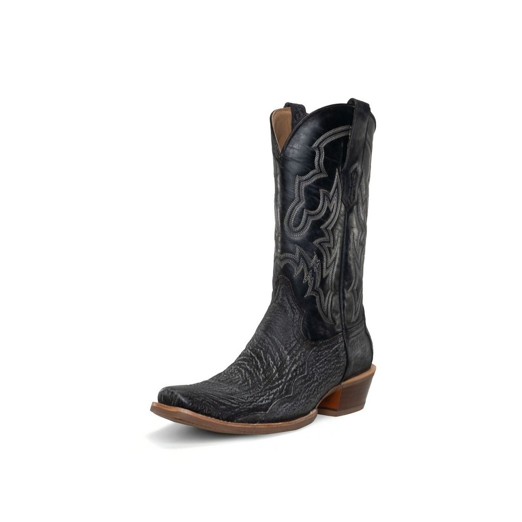 Corral Western Boots Mens Shark Embroidery Snip Leather Black A4420 Image 1