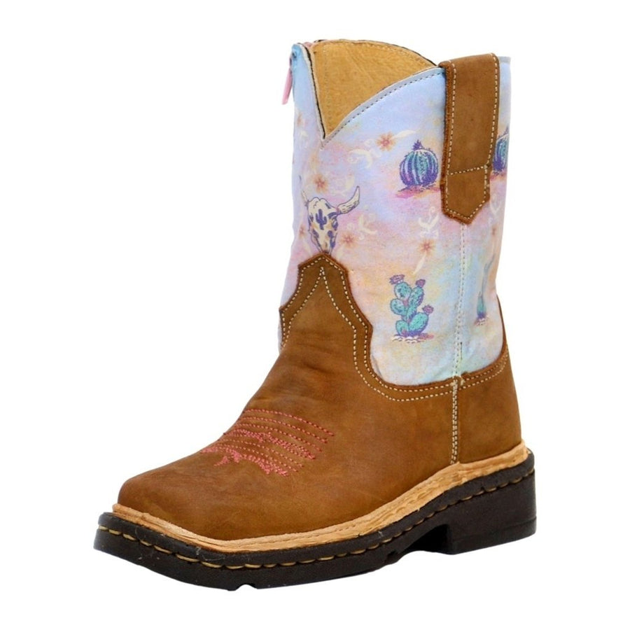 Roper Western Boots Girls Desert Skull Tan 09-017-7023-8244 TA Image 1