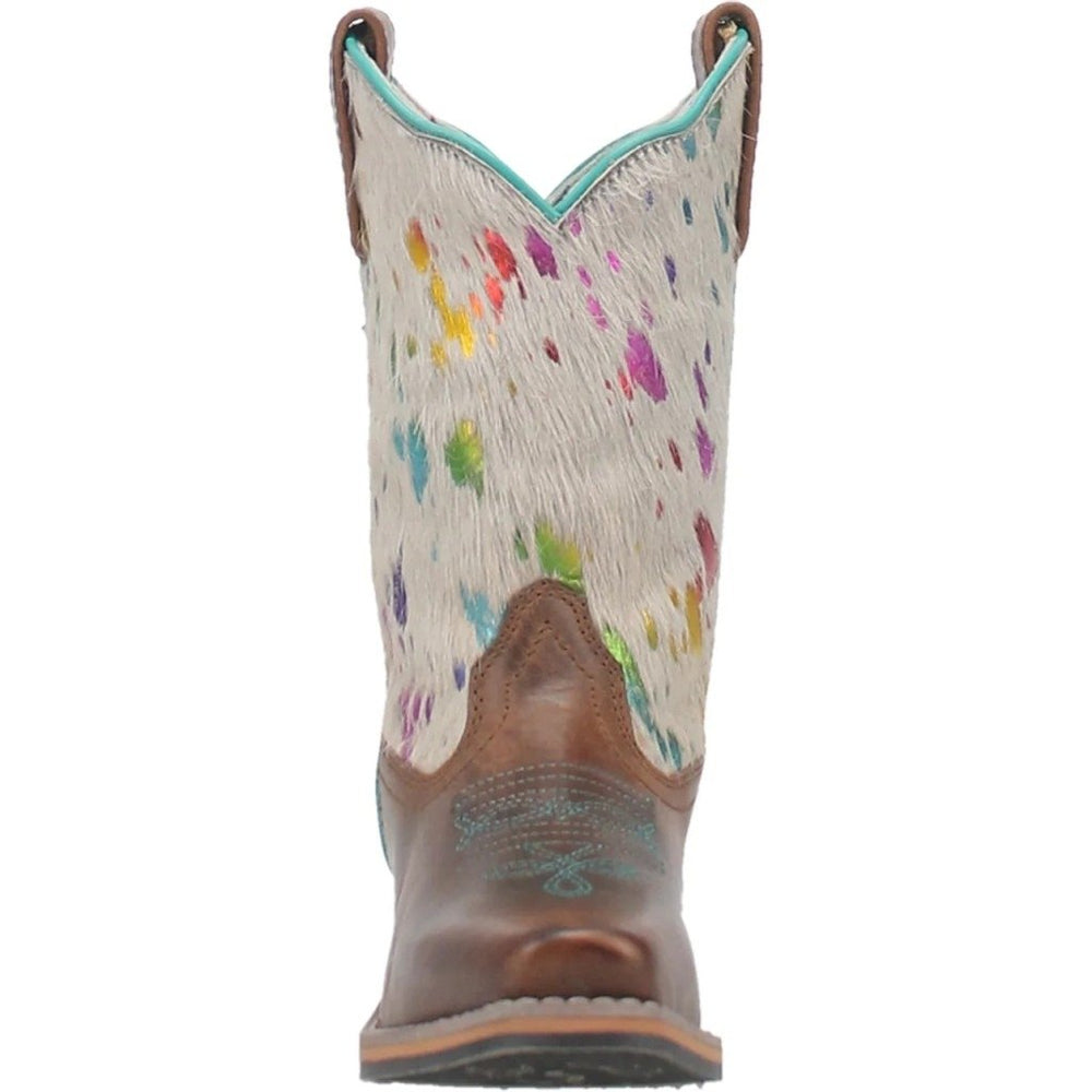 Dan Post Western Boots Girls Rumi 9" Pull On Rainbow Brown DPC3908 Image 2