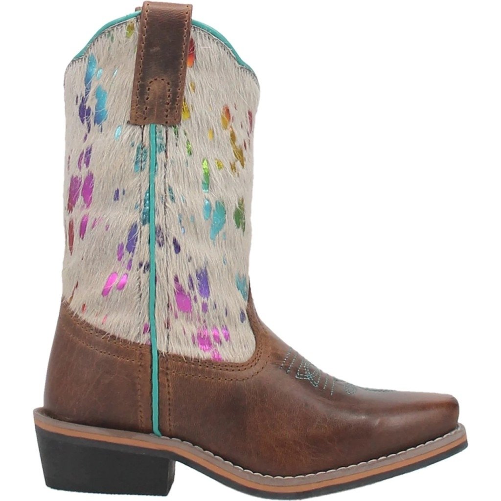 Dan Post Western Boots Girls Rumi 9" Pull On Rainbow Brown DPC3908 Image 3