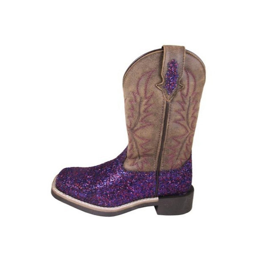 Smoky Mountain Western Boots Girls Ariel Leather Pull On Purple 3164Y Image 1