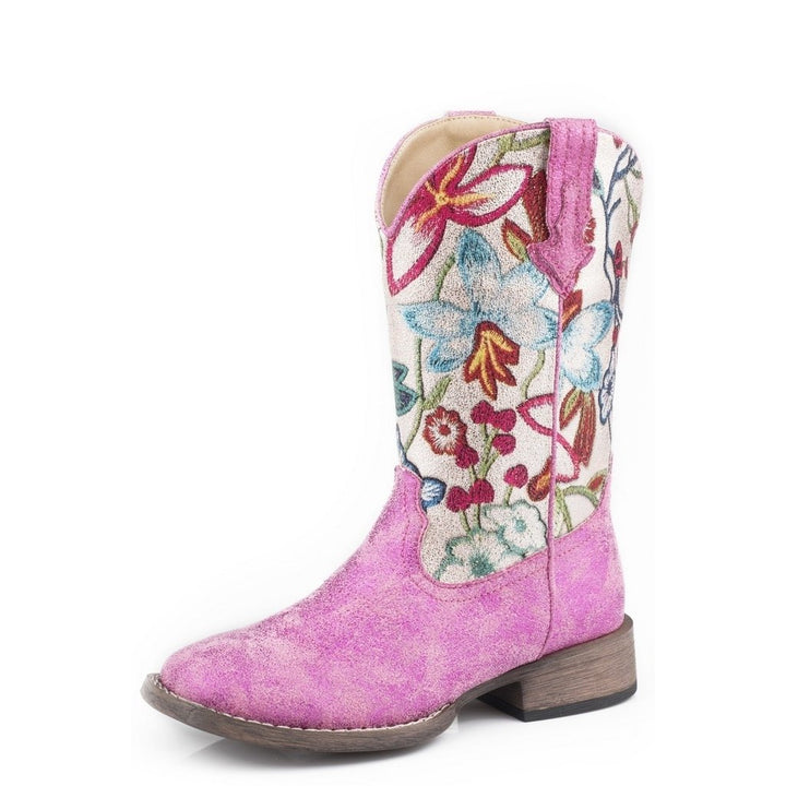 Roper Western Boots Girls Faux Leather Pink 09-018-1903-2120 PI Image 1