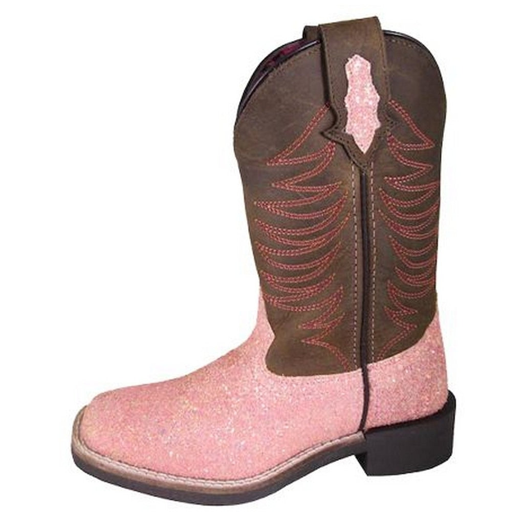 Smoky Mountain Western Boots Girls Ariel Leather Glitter Pink 3076Y Image 1