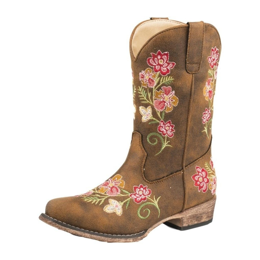 Roper Western Boots Girls Juliet Floral Tan 09-018-1566-2487 TA Image 1