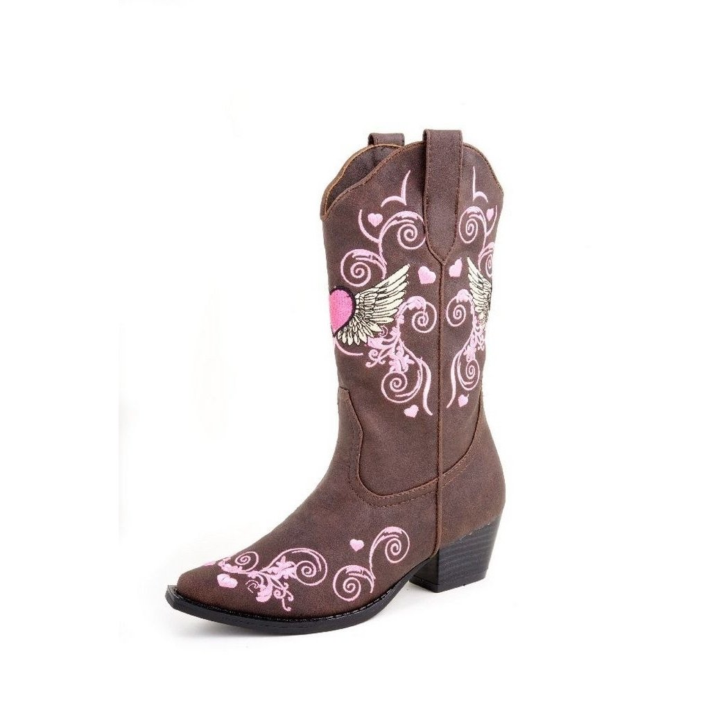 Roper Western Boots Girls Infant Wing Heart Brown 09-017-1556-0456 BR Image 1