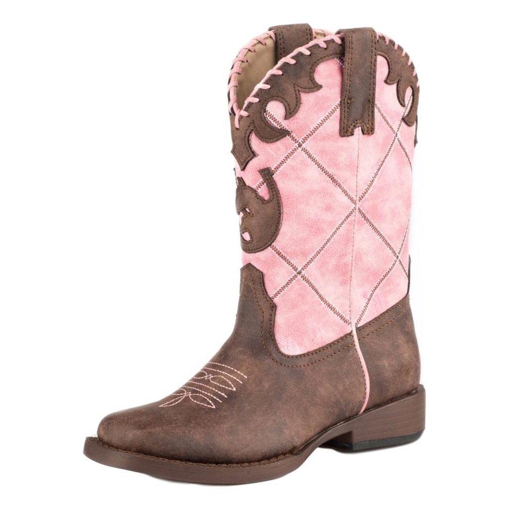 Roper Western Boot Girls Lacy 9" Faux Leather Pink 09-018-1902-2000 PI Image 1