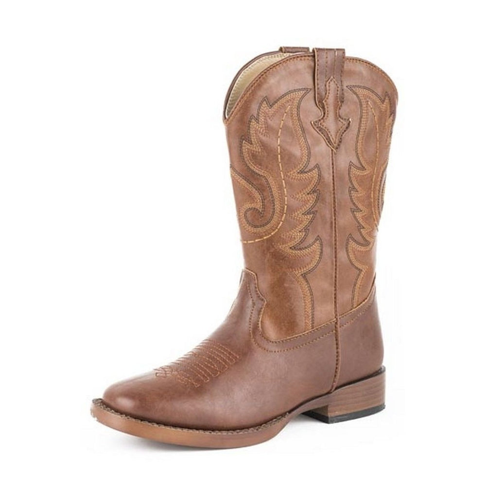 Roper Western Boots Boys Square Toe Brown Tan 09-018-1900-1701 BR Image 1