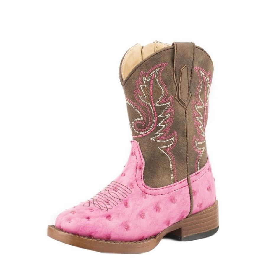 Roper Western Boots Girls Annabelle Ostrich Pink 09-017-1900-1522 PI Image 1