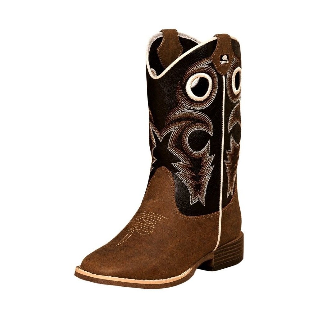 Double Barrel Western Boots Boys Trace Piping Zip Brown 4449202 Image 1