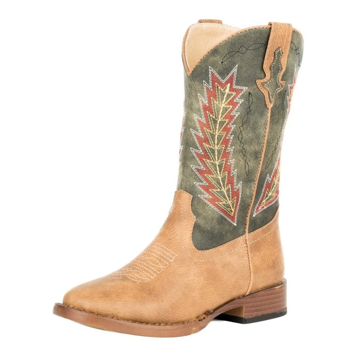 Roper Western Boots Boys Arrowheads Faux Tan 09-018-1900-0077 TA Image 1