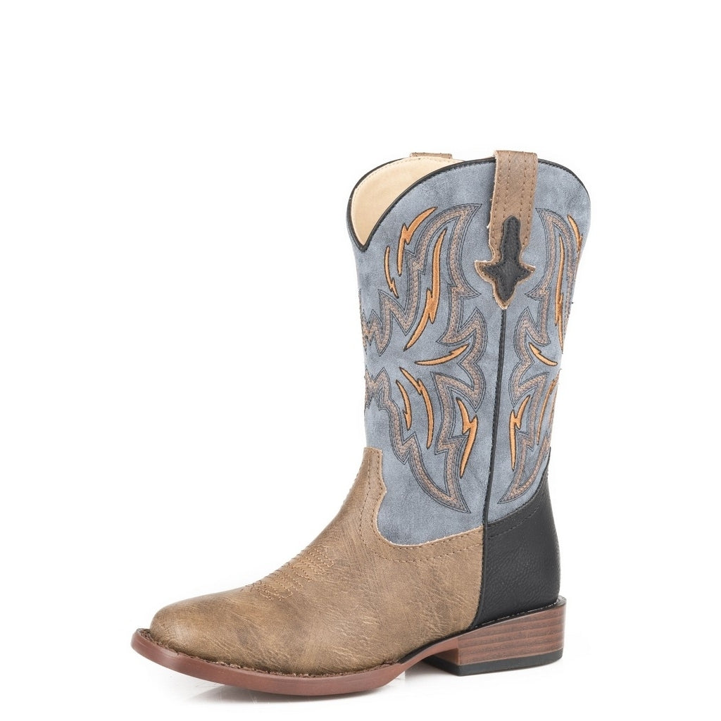 Roper Western Boots Boys Dalton Faux Leather Tan 09-018-1900-2805 TA Image 1