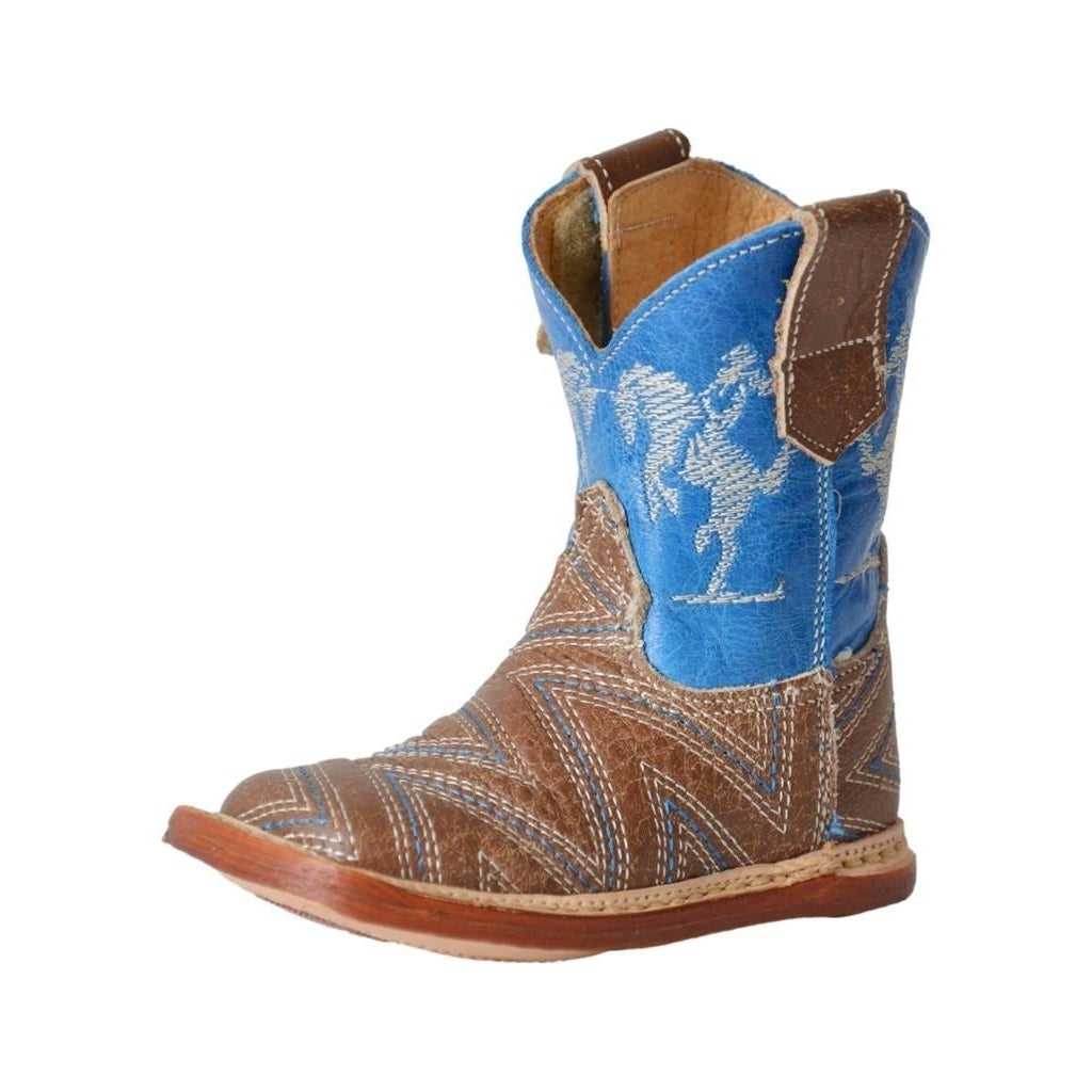 Roper Western Boots Boy Arlo Jr Cowbabies Tan Blue 09-016-7912-8245 TA Image 1