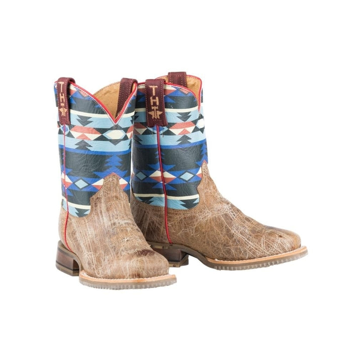 Tin Haul Western Boots Boys Awesome Aztec Skull 14-018-0077-0852 BR Image 2